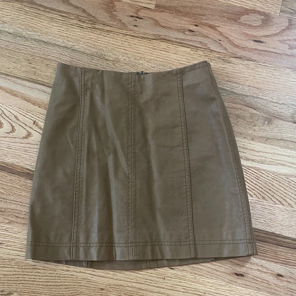 Free People Faux Leather Mini Skirt, Size 0